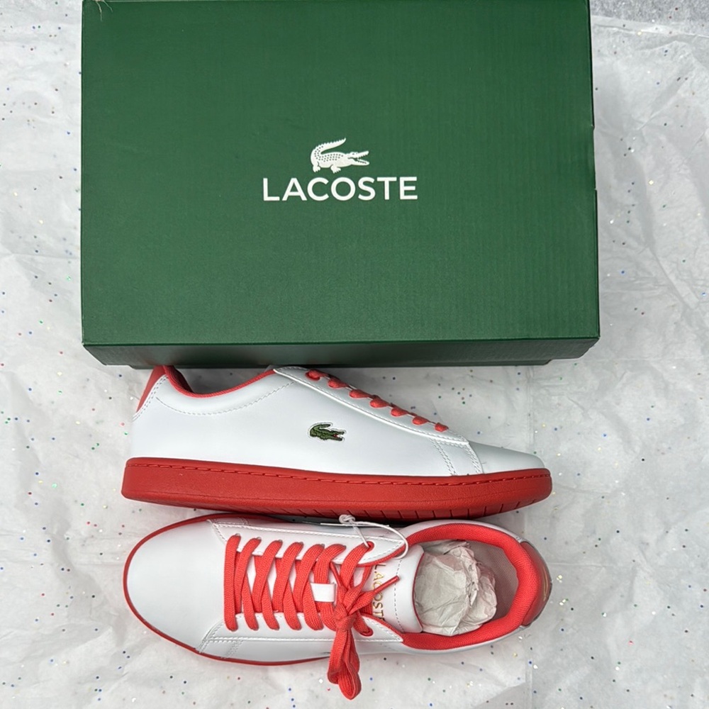 Lacoste Red and White Casual Shoes